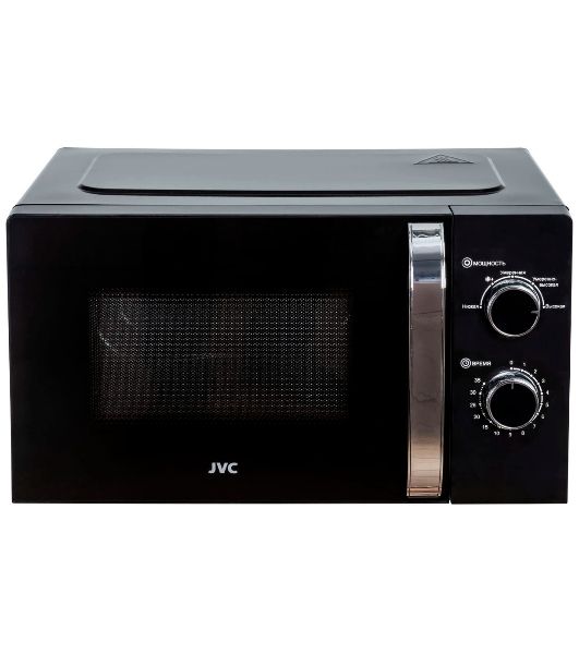 Микроволновая печь JVC JK-MW146M черный/серебристый, 20 л, 700 Вт, переключатели - поворотный механизм