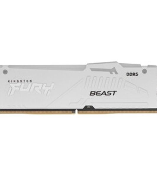 Оперативная память Kingston Fury Beast RGB, DDR5, 16GB (1x16GB), 6000 MHz, CL30, с радиатором, RGB, белый
