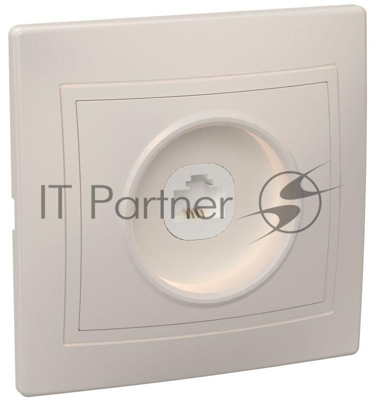 Розетка телефонная 1-м СП Кварта РТ10-ККм IP20 крем. ИЭК ETK10-K33-DM