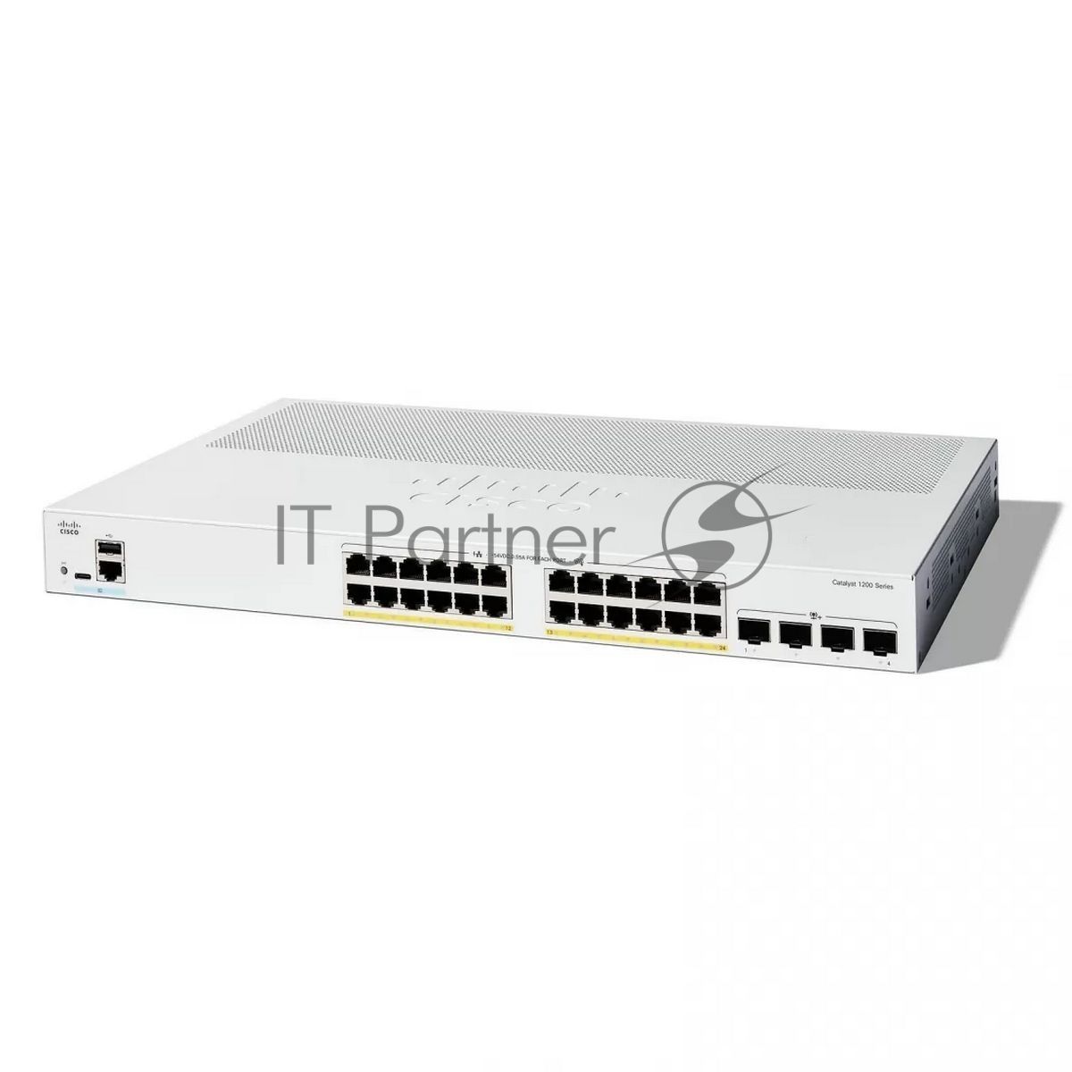 Коммутатор Cisco Catalyst C1200-24P-4X, 24×1 Гбит/с + 4×10 Гбит/с SFP+, управляемый