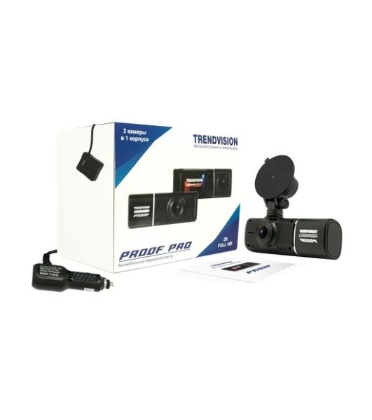 Видеорегистратор TrendVision Proof PRO, 1920x1080, 1.5", с камерой заднего вида, G-сенсор, датчик движения