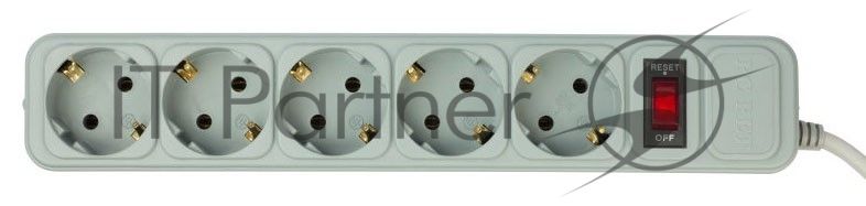 Сетевой фильтр PC Pet AP01006-1.8-GR 1.8 м, 5 розеток, серый