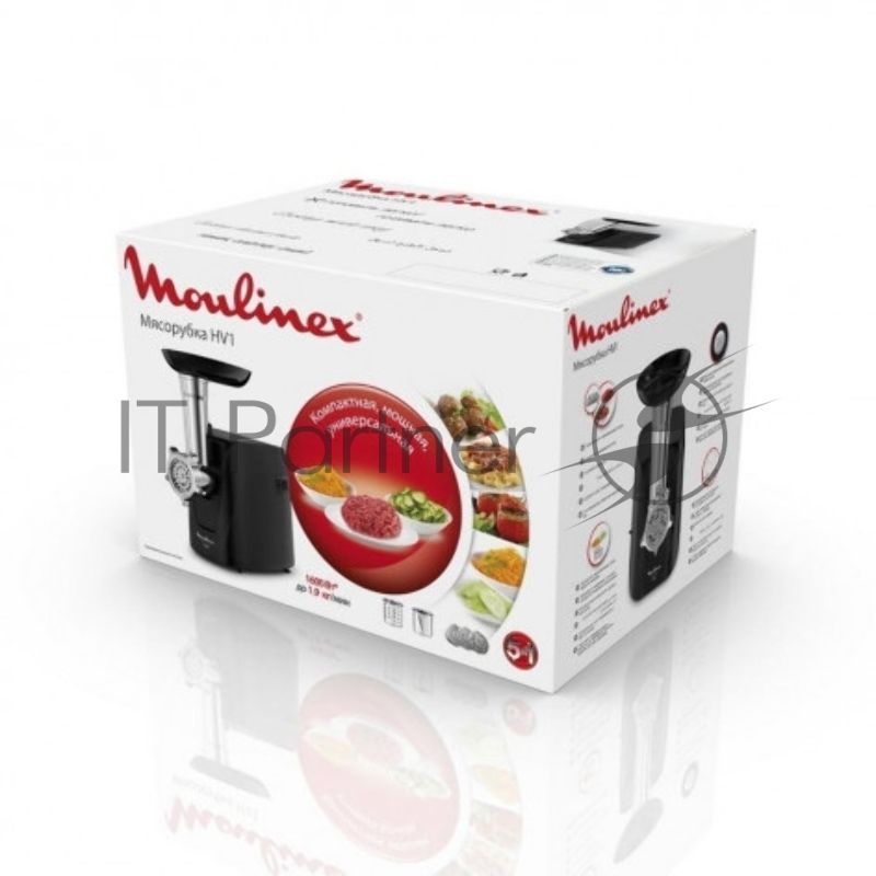 Мясорубка электрическая Moulinex ME112832 1600 Вт, черный/серебристый
