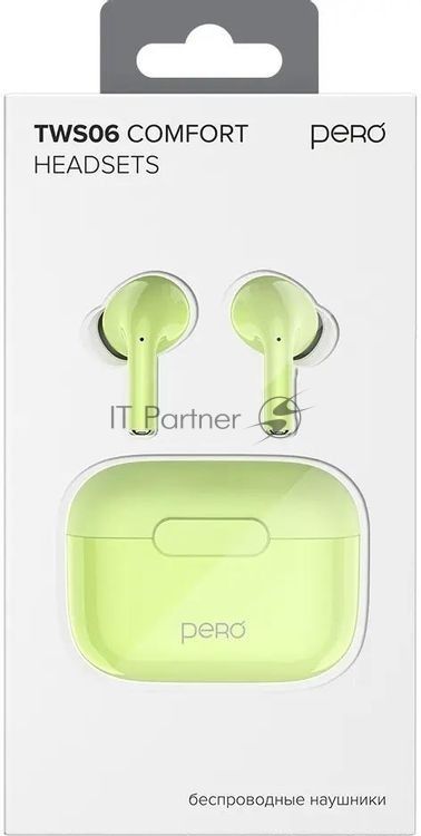 Беспроводные наушники PERO TWS06 COMFORT Green