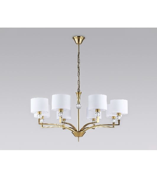 Люстра Ambrella light LH71133/8 BS/WH латунь/белый E14/8 max 40W D840*880