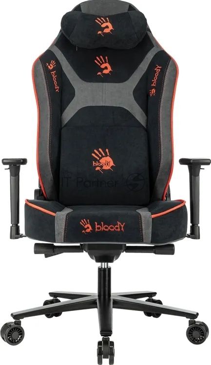 Кресло игровое A4Tech Bloody GC-680 черный/серый искусственная замша с подголов. крестов. металл