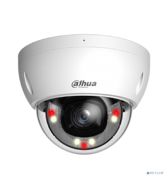 Уличная купольная IP-видеокамера Dahua DH-IPC-HDBW2849EP-S-IL-0280B SmartDualLight 8Мп, 1/2.7” CMOS, объектив 2.8мм, видеоаналитика, микрофон, ИК 30м, LED 30м, P67, IK10, металл