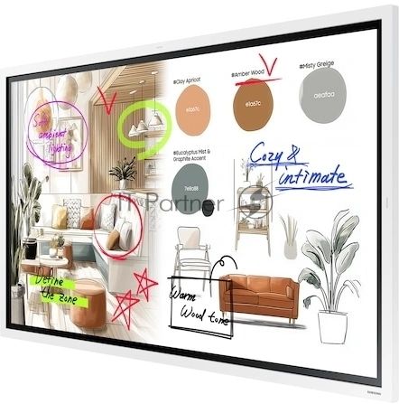 Панель Samsung 55" Flip Chart WM55FX белый VA LED 8ms 16:9 HDMI M/M матовая 350cd 178гр/178гр 3840x2160 DP 4K USB 28.6кг