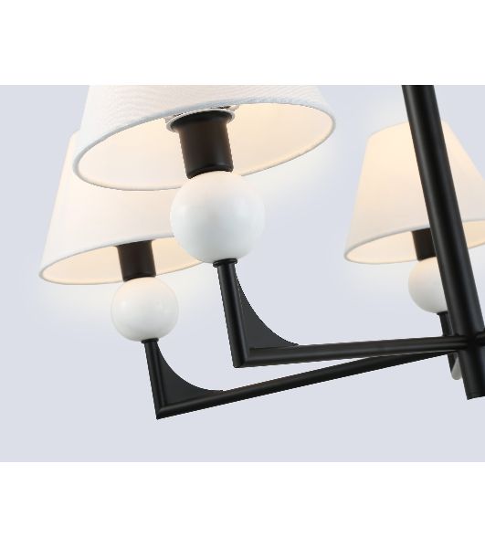 Люстра Ambrella light LH75153/5 BK/FR черный/белый матовый E14*5 max 40W D730*580