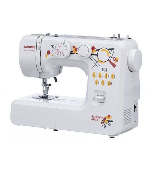 Швейная машина Janome Art Style 4045 белый, электромеханическая, вертикальный качающийся, 15 операций, петля полуавтомат