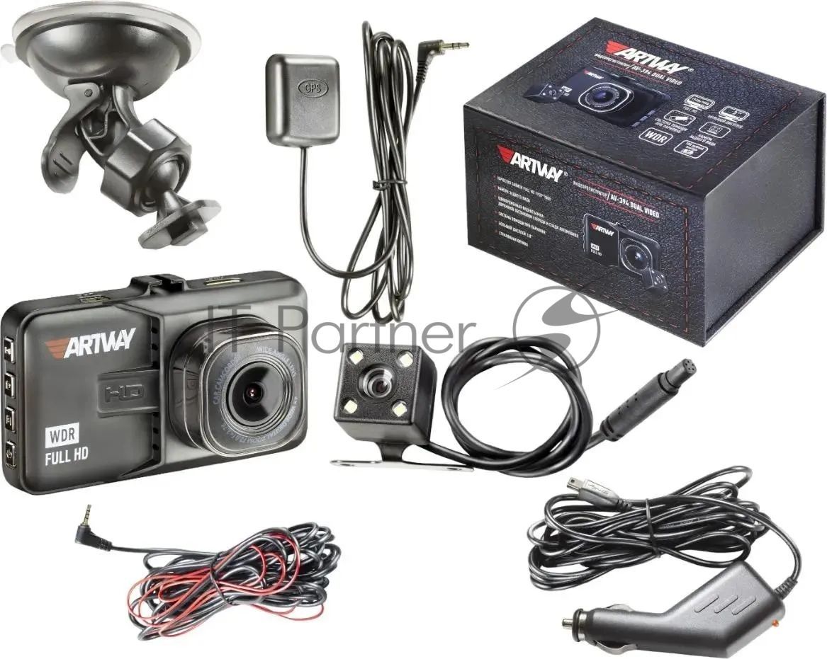 Видеорегистратор Artway AV-394 с двумя камерами 3"/120°/1920x1080 Full HD/мониторинг парковки