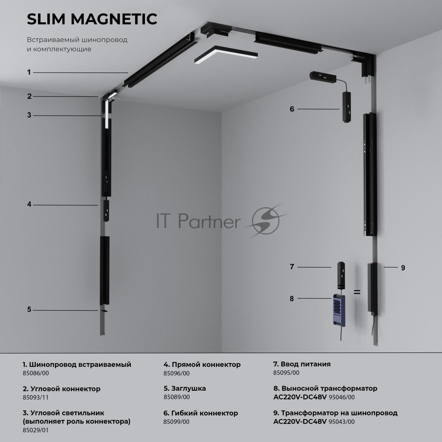Умный трековый светильник 85192/01 Slim Magnetic 12W 2700-6500K Dim SL02 (черный)