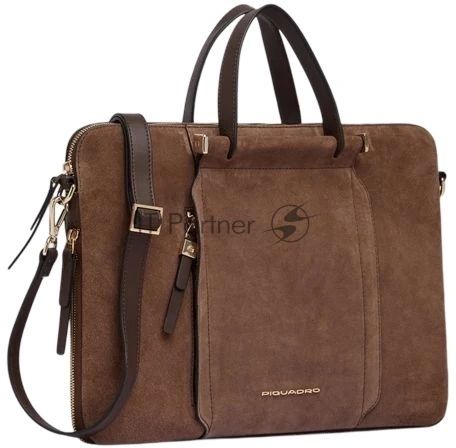 Деловая сумка женская Piquadro Circle CA6698W92/MS с отделением для ноутбука 14" коричневая натур.кожа/замша