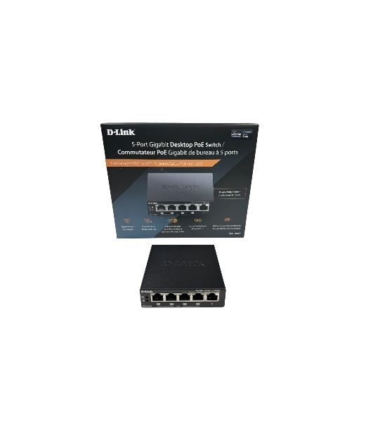 Неуправляемый коммутатор D-Link DGS-1005P/L (ревизия A1) с 5 портами 10/100/1000Base-T (4 порта PoE 802.3af/at, PoE-бюджет 60 Вт)