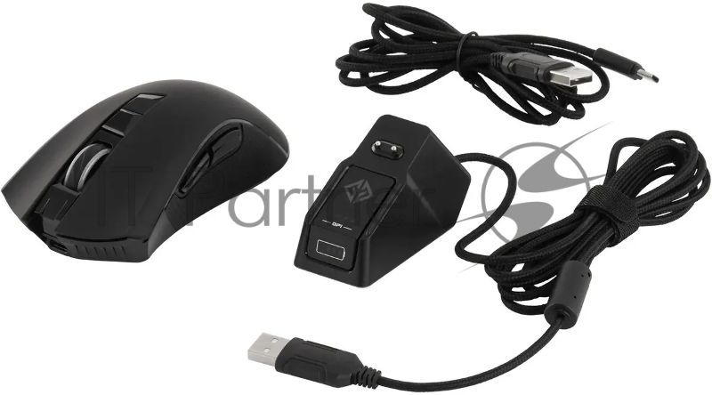 Мышь беспроводная GMNG GG-MS400WO черный, 10000 dpi, радиоканал, USB, кнопки - 7