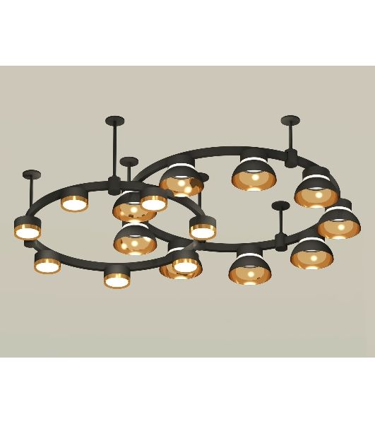 Светильник Ambrella light XR92221110/16 SBK/PYG/CL черный песок/золото желтое полированное/прозрачный GX53