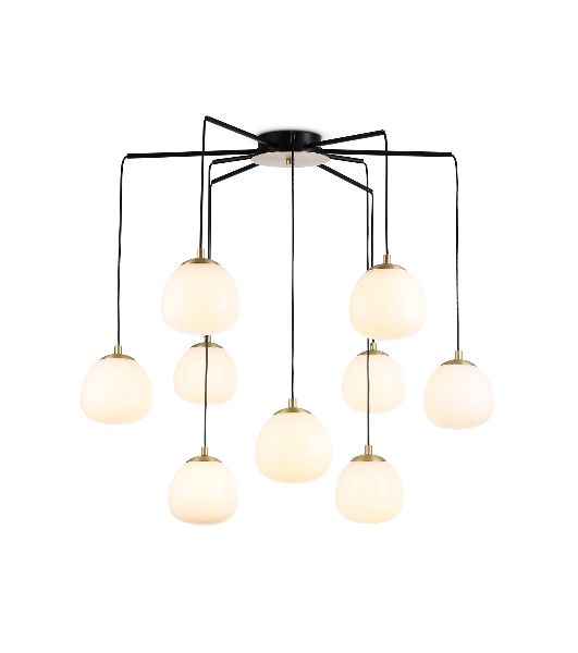 Светильник Ambrella light LH51001/6+3 SGD/BK/FR золотой песок/черный /белый матовый G9*9 max 28W D750*700