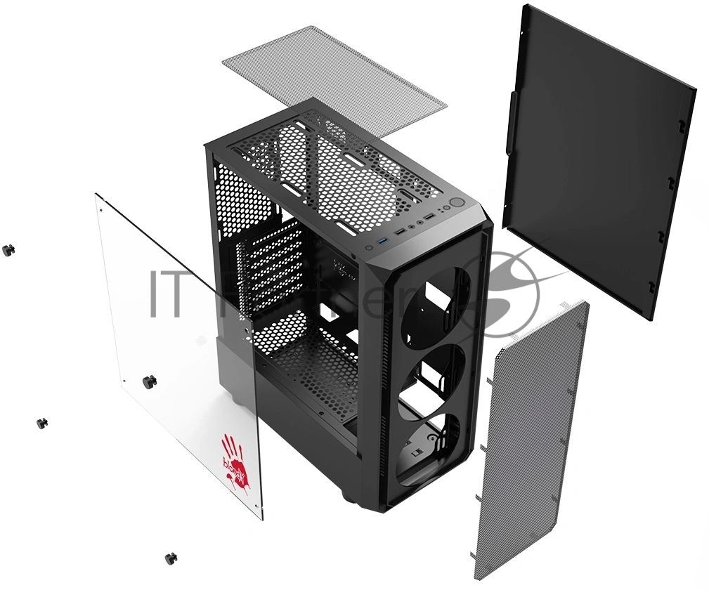 Корпус Bloody CC-126-BK, Midi-Tower, чёрный