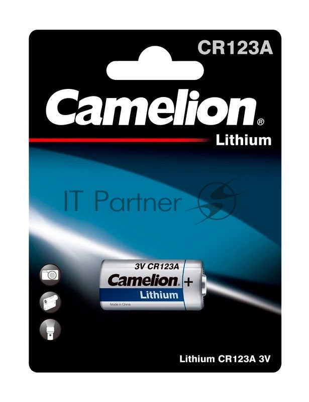 Батарея Camelion CR123A BL-1 (CR123A-BP1, батарейка фото,3В)
