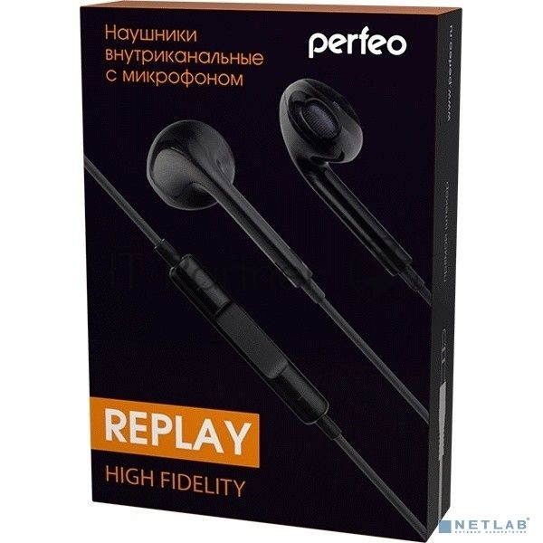 Наушники Perfeo  REPLAY внутриканальные c управлением звуком/микрофоном черные