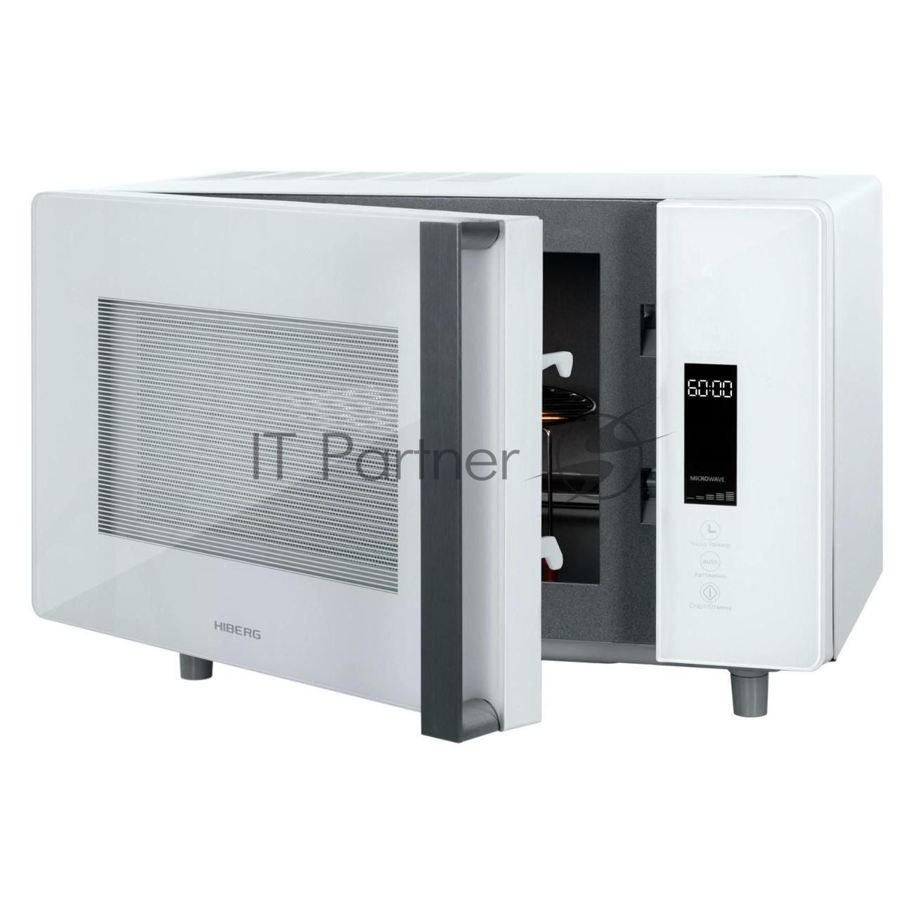Микроволновая печь HIBERG i-VM 4588 W белый, 25 л, 900 Вт, переключатели - сенсор