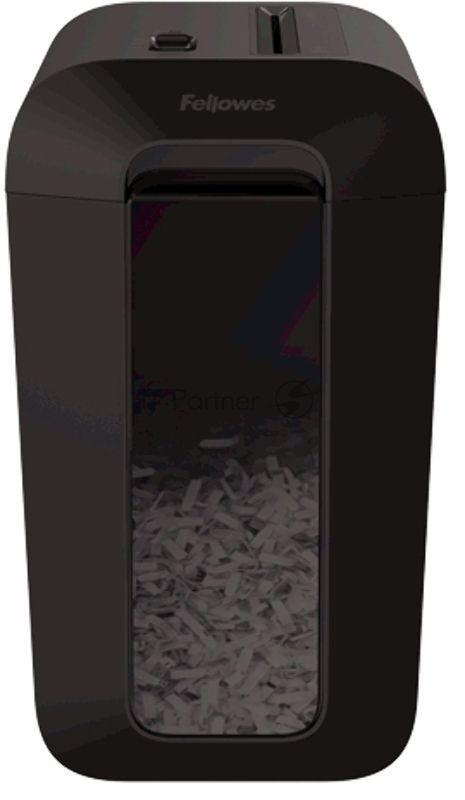 Шредер Fellowes PowerShred LX65 черный (секр.P-4)/перекрестный/10лист./22лтр./скрепки/скобы/пл.карты