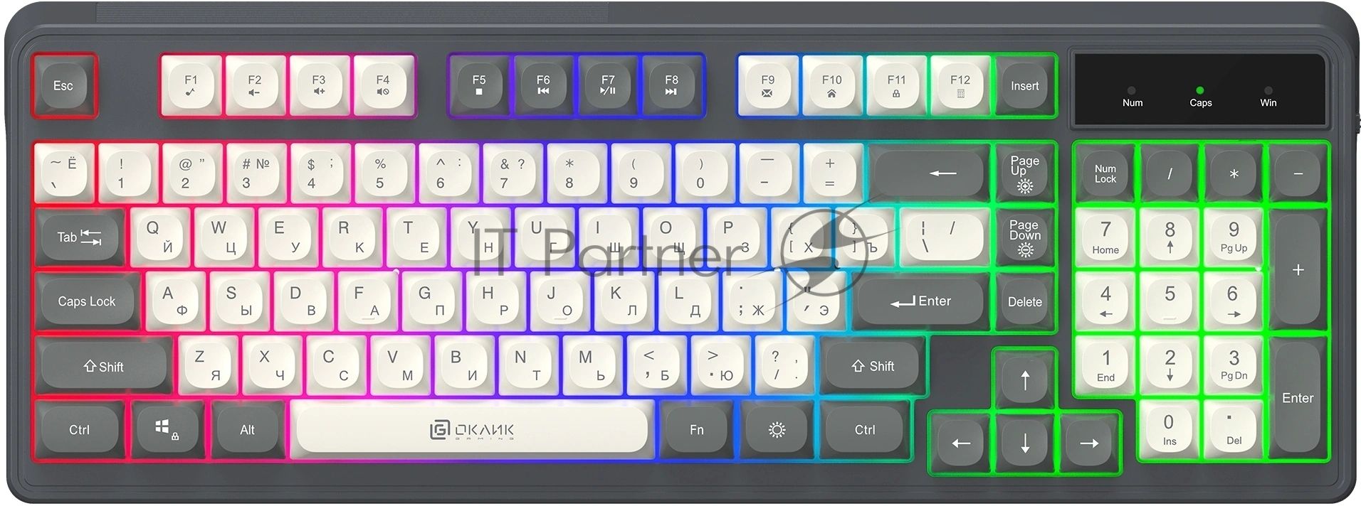 Клавиатура Oklick 731G проводная, USB Type-A, серый/белый