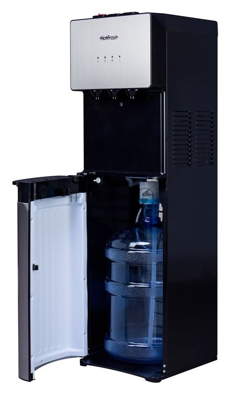 Кулер для воды Hotfrost V400AS, нижняя загрузка, нагрев 90 °С, охлаждение 10 °С, серебристый/черный