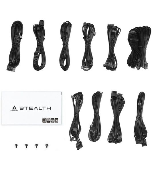 Блок питания Chieftec Stealth SPX-1000-FC (ATX 3.1, 1000W, 80 PLUS PLATINUM, Active PFC, 135mm fan, Gen5 PCIe, Full Cable Management) Retail