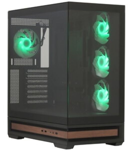 Компьютерный корпус ZALMAN P40 NAMU, ATX, черный, WINDOW, WOODEN ELEMENTS, 2xCombo(2.5” or 3.5”), 1xUSB TYPE-C, 2xUSB 3.0, SIDE 3x120мм ARGb, REAR 1x120мм ARGb
