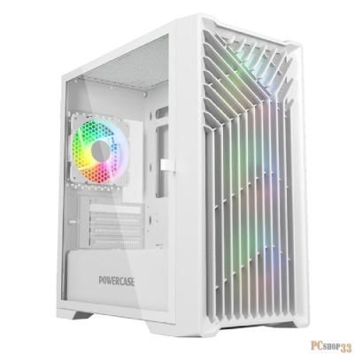 Компьютерный корпус Powercase Mistral Micro X4W, Tempered Glass, 4х 120mm 5-color fan, белый, mATX (CMMXW-L4)