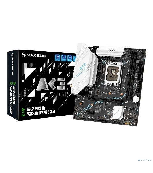Материнская плата Maxsun MS-B760M GAMING WIFI ACE D4 (Socket 1700, mATX, 2*DDR4(64b), DP/HDMI, 3*SATA3, 2*M.2, 1xPCI-E x16 /1xPCI-E x4, 2*USB 2.0, 4*USB 3.2 GEN2, LAN 1*1G, Bluetooth, Wi-Fi 802.11ax, RTL)