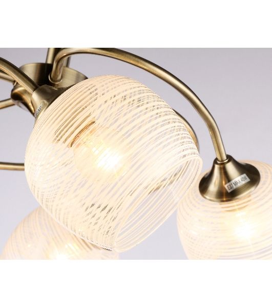 Светильник Ambrella light TR3199/5 SB/CL/FR бронза/прозрачный/белый матовый E27/5 max 40W D600*485