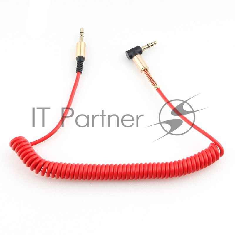 Кабель Cablexpert аудио 90˚ спиральный CCAB-02-35MMLC-1.8MR. 3.5 Jack (M)/3.5 Jack (M), красный, 1.8м, блистер