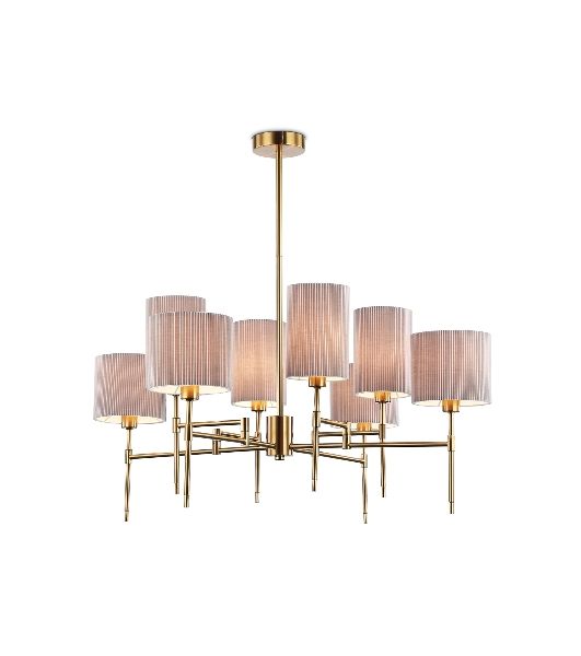 Люстра Ambrella light LH72383/8 BS/GR латунь/серый E14*8 max 40W D810*705