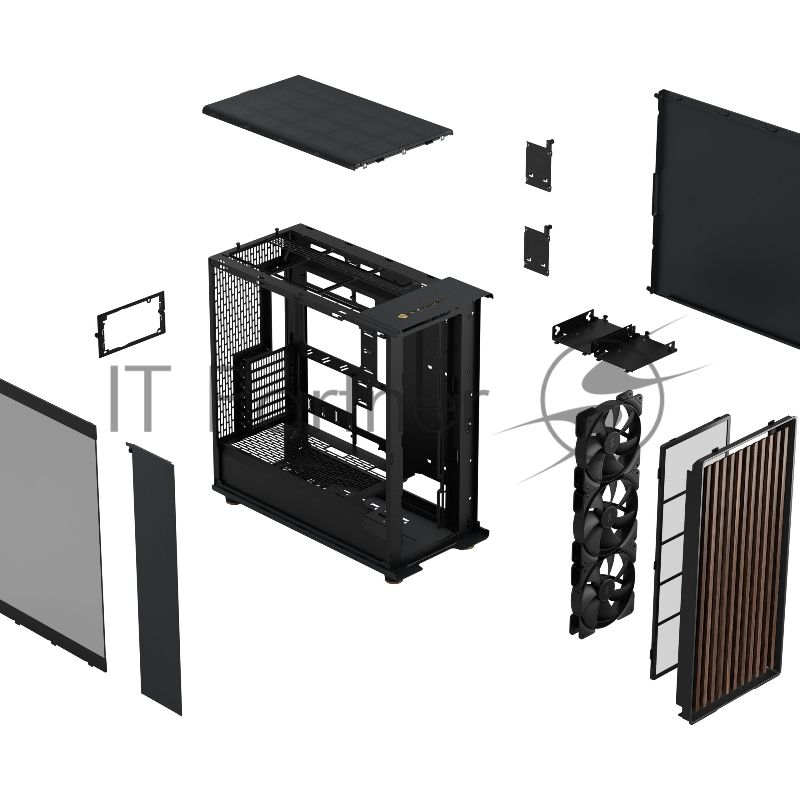 Корпус ПК без блока питания Fractal Design North XL RC Charcoal TG Dark, Full-Tower, 3x140mm, 2xUSB-A 3.0 + 1xUSB 3.2 Type-C, ATX, mATX, mITX черный