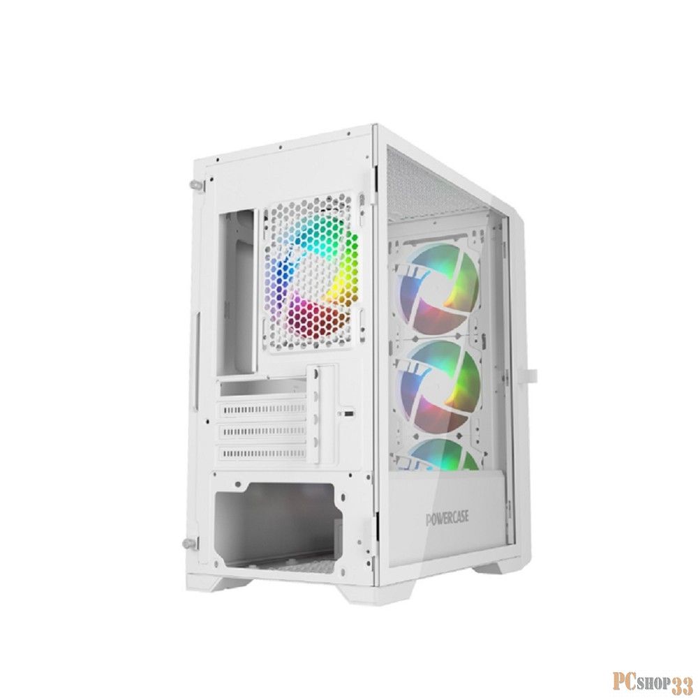 Компьютерный корпус Powercase Mistral Micro X4W, Tempered Glass, 4х 120mm 5-color fan, белый, mATX (CMMXW-L4)