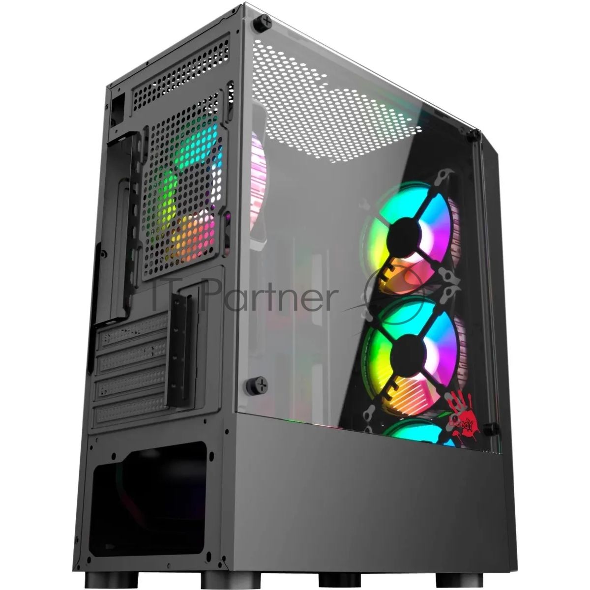 Компьютерный корпус Bloody BD-CC102F черный без БП mATX 2x120мм 2xUSB 2.0 1xUSB 3.0 audio bott PSU