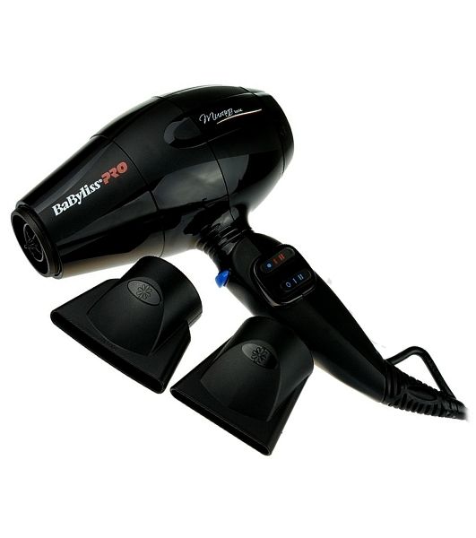 Фен BaByliss Pro Murano черный, 2000 Вт, компактный, ионизация