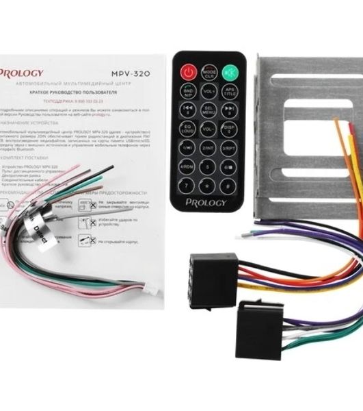 Автомагнитола Prology MPV-320, 2 DIN, 6.9", Bluetooth, USB Type-A, AUX, пульт ДУ