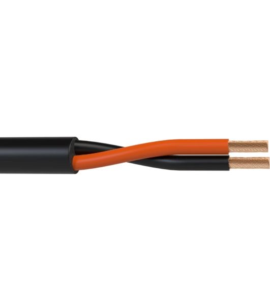 Кабель акустический 100 м, 13 AWG ССА, 2,5 мм2, диаметр 9.8мм, экран, медь 49 x 0.25 мм, черный, бухта