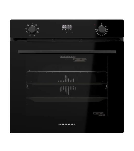 Духовой шкаф Kuppersberg, High-Tech, 72 л, поворотное/сенсорное управление, дисплей, таймер, 7 режимов, макс. температура 300 градусов, телескопические направляющие (на 1 уровень), доводчик двери, цвет черный, цвет фурнитуры черный