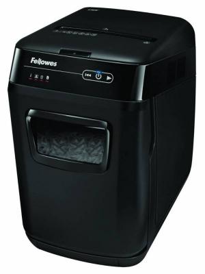 Шредер Fellowes AutoMax 150C FS-46801(01/02)* (секр.P-4)/фрагменты 4x38 мм,/150лист./32лтр./Уничт:скрепки, скобы, пл.карты,CD диски