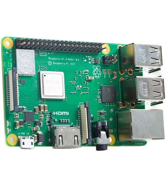 Мини ПК Raspberry Pi 3 Model B+ (RA433, E14 Version) Retail, 1Gb RAM, Cortex-A53 (ARMv8) 64-bit SoC @ 1.4GHz Broadcom BCM2837B0 CPU, WiFi, Bluetooth, 40-pin extended GPIO, 4x USB 2.0, HDMI, CSI camera port, DSI displ.port, MicroSD port (137-3331), (БП и к