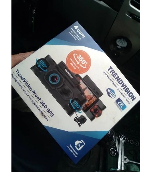 Видеорегистратор TrendVision Proof 360, 2560x1440, 3", с камерой заднего вида, GPS/ГЛОНАСС, Wi-Fi, G-сенсор