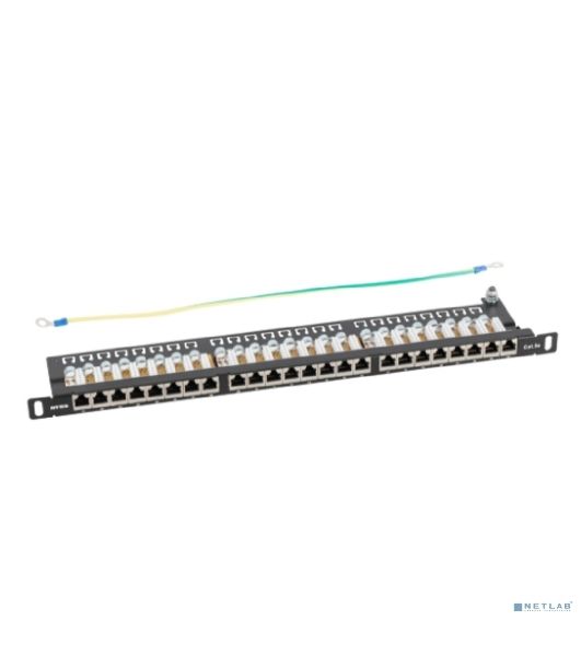 Патч-панель NTSS PREMIUM 0.5U 24 порта RJ45 FTP cat.5e, Krone IDC с задним кабельным органайзером NTSS-PP2-PM-0.5U-24-FTP-RJ45-5e-K