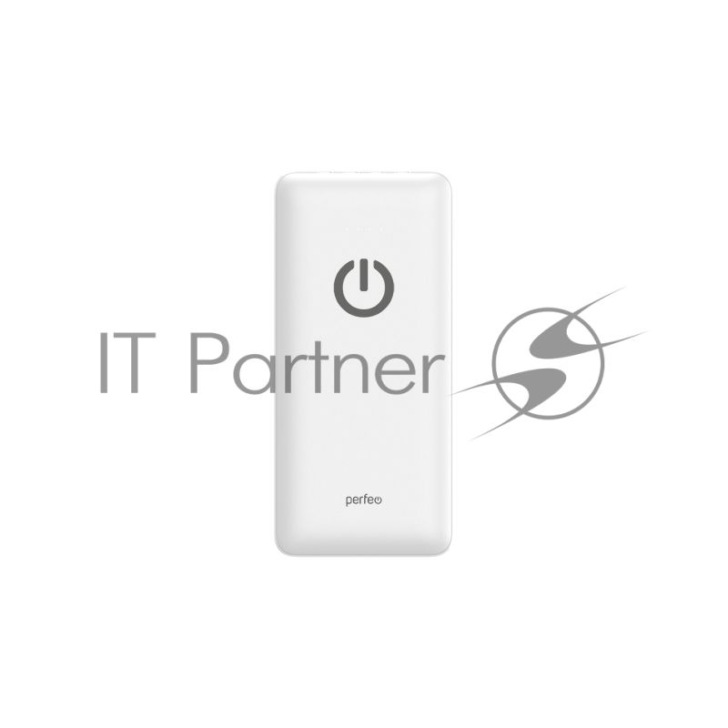 Портативный аккумулятор Powerbank Perfeo ABSOLUTE 10000mah In Micro usb,USB/Out USB,Micro usb,Type-C,Lightning, 2.1А/белый (PF_B4879)