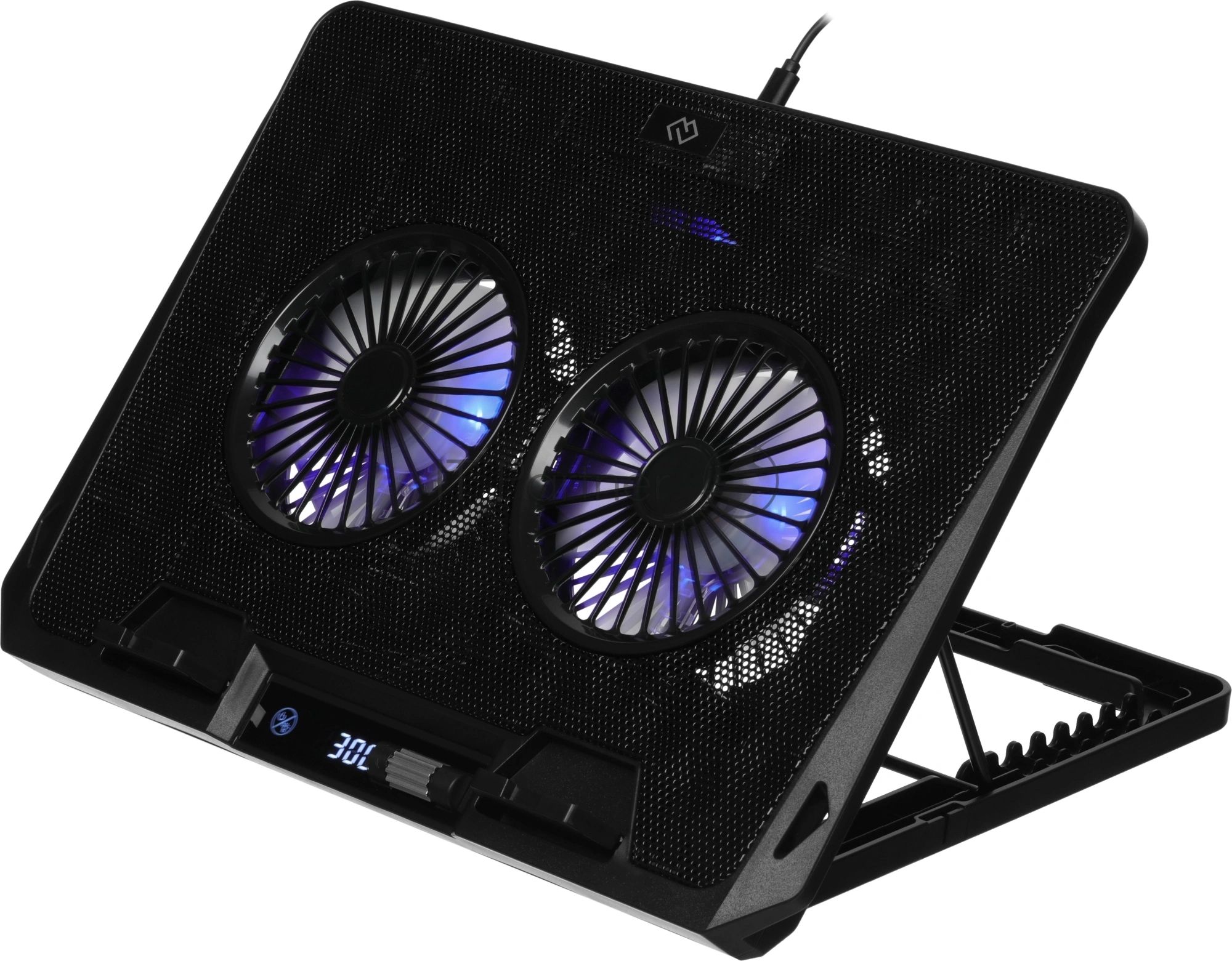Подставка для ноутбука Digma D-NCP170-2x110 18" 400x288x45мм 52дБ 2xUSB 2x 110ммFAN 1100г Fan-control металл/пластик черный