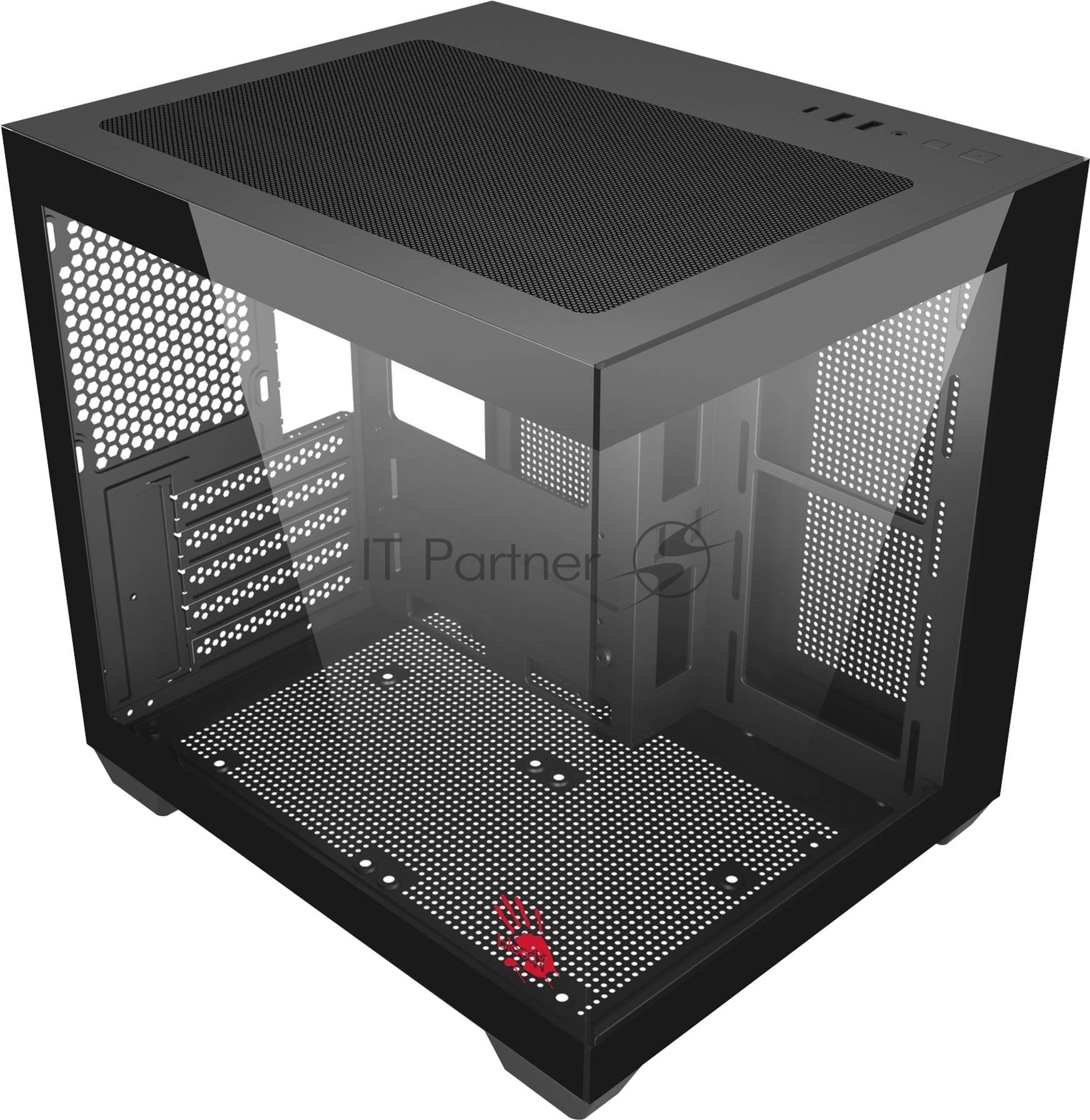 Компьютерный корпус Bloody CC-121 черный без БП mATX 7x120мм 1xUSB 2.0 1xUSB 3.0 audio