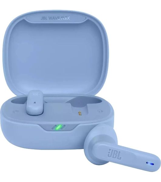 Наушники TWS JBL Wave Flex синий, вкладыши, Bluetooth, быстрая зарядка, до 8 ч